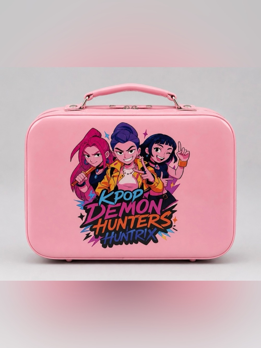 KPOP Demon Hunters Huntrix Pink Mini Storage Case / Makeup Train Case
